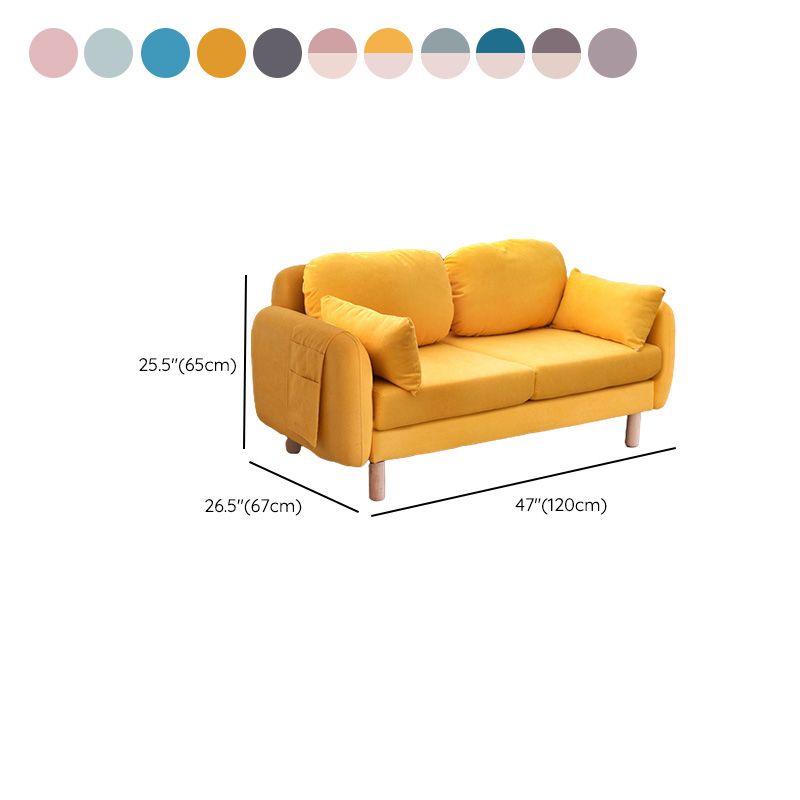 Almohadas de tela de sofá contemporánea de 26 "de ancho asientos estacionarios con almacenamiento