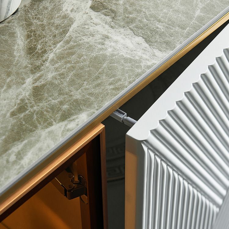 Sideboard -Glastüren im Glam -Stil Steinseitenbrett mit Schränken