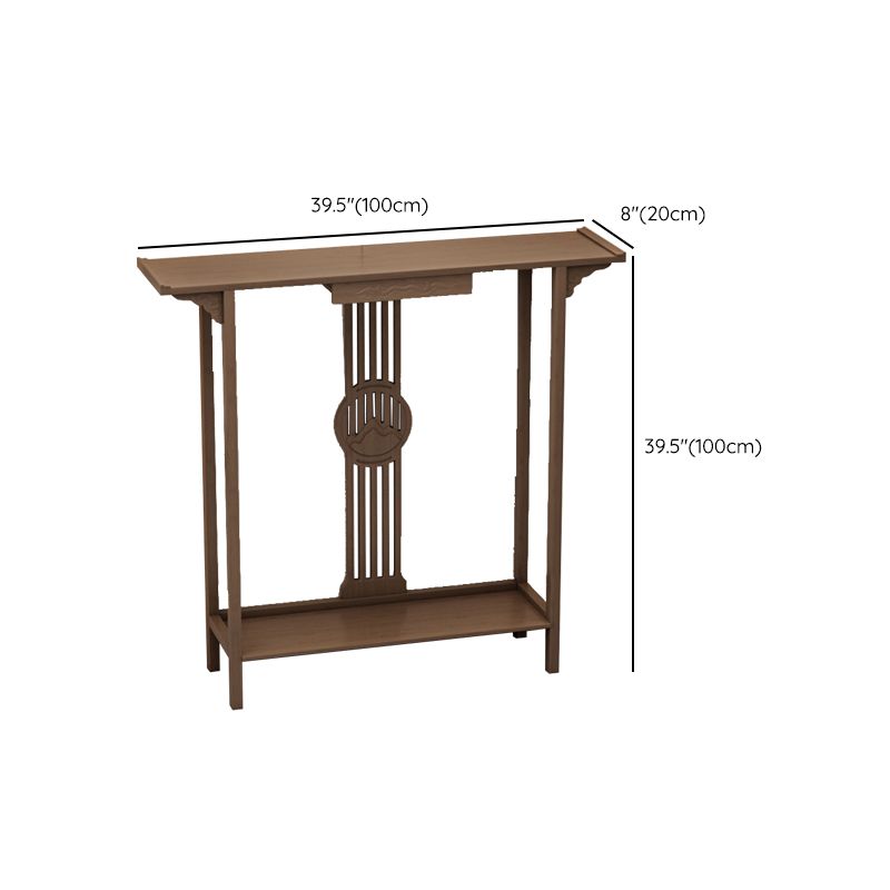 Rectangle Shape Contemporary Console Table Dark Brown Bamboo Console Sofa Table