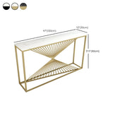 Glam Rectangle Accent Table 31.5" Tall Marble Console Table for Hall Clearhalo 'Console Tables' 'console_tables' 'Entry & Mudroom Furniture' 'furn' 'furn_console_tables' 'Furniture' 1200x1200_0bdbd15a-9d5e-44e5-94be-ab3447bf7496