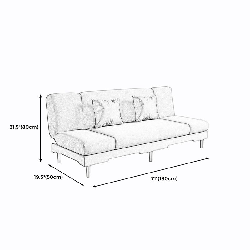 Armless Slpeeper Sofa Azure/Yellow/Grey Linen 31.5" High Sofa Clearhalo 'Furniture' 'furniture_sofas' 'kitchen' 'kitchen_sofas' 'Living Room Furniture' 'Sofa' 'sofas' 1200x1200_0bdd8861-32f4-454e-aeda-034010a87bd1