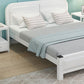 Upholstered Headboard Standard Bed Adjustable Height Bed with Metal Legs