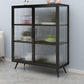 Glass Door Iron Sideboard Modern Server Cabinet with Storage for Kitchen Dining Room Clearhalo 'buffet_sideboard' 'Buffets & Sideboards' 'furn' 'furn_buffet_sideboard' 'Furniture' 'furniture_buffet_sideboard' 'Kitchen & Dining Furniture' 1200x1200_0bdeb448-3a5c-4d3c-8675-32561000c287