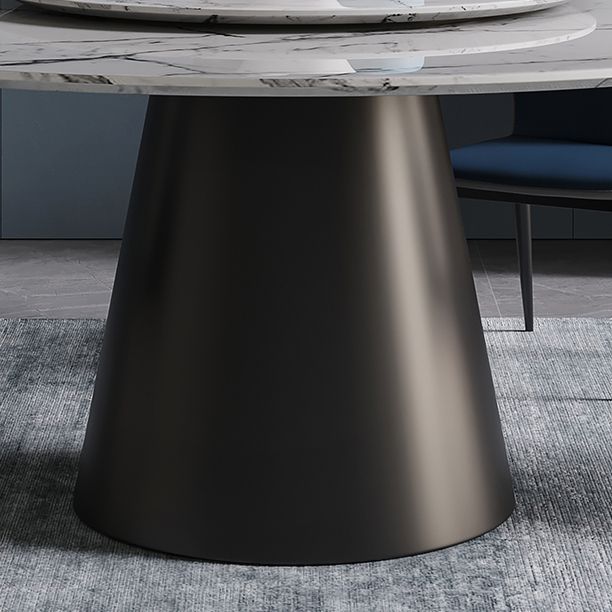 Contemporary Style Marble Table Round Pedestal Base Dining Table with Turntable Clearhalo ' dining_table' 'Dining Tables & Seating' 'Dining Tables' 'furn' 'furn_dining_table' 'Furniture' 'furniture_dining_table' 'Kitchen & Dining Furniture' 'kitchen&dining_furn' 'kitchen' 'kitchen_dining_table' 1200x1200_0bdf6361-45d5-4709-91aa-1b5adc1632b0