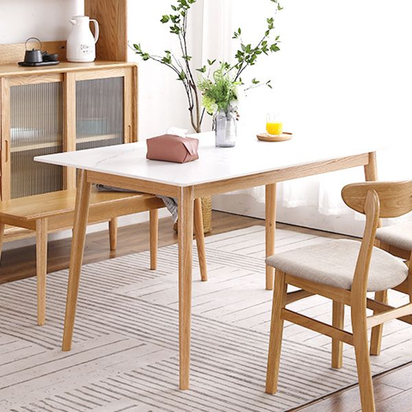Modern Sintered Stone Dining Table Rectangular Table with Solid Wood Four-leg Clearhalo ' dining_table' 'Dining Tables & Seating' 'Dining Tables' 'furn' 'furn_dining_table' 'Furniture' 'furniture_dining_table' 'Kitchen & Dining Furniture' 'kitchen&dining_furn' 'kitchen' 'kitchen_dining_table' 1200x1200_0bdf6999-22c8-42f7-a0a5-8a3832dc1845