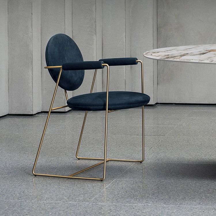 Blue and Gold Contemporary Faux Leather Dining Accent Chair for Home Clearhalo 'Dining Chairs' 'Dining Tables & Seating' 'dining_chair' 'furn' 'furn_dining_chair' 'Furniture' 'Kitchen & Dining Furniture' 1200x1200_0be20063-0a02-4012-9c8e-627da1e12154