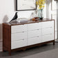 Rubber Wood Living Room Sideboard Cabinet Modern Buffet Server Cabinet with Drawer Clearhalo 'buffet_sideboard' 'Buffets & Sideboards' 'furn' 'furn_buffet_sideboard' 'Furniture' 'furniture_buffet_sideboard' 'Kitchen & Dining Furniture' 1200x1200_0be33221-0740-40aa-8ebb-2512ee27bb78