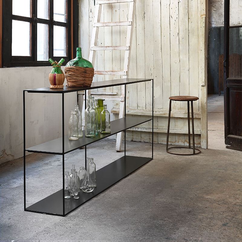 Modern Rectangular Console Table Metal Console Sofa Table in White ...