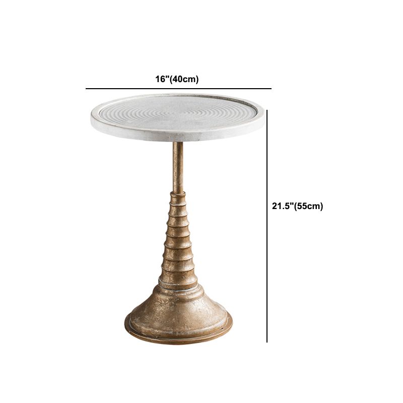 Pedestal Round Side End Table Rustic Distressed Side End Table