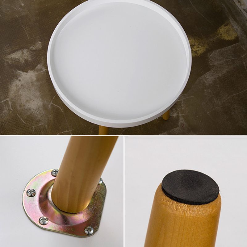 White Round Accent Side Table Solid Wood Abstract Side End Table Clearhalo 'Coffee & Accent Tables' 'End & Side Tables' 'end_side_table' 'end_side_tables' 'furn' 'furn_end_side_tables' 'Furniture' 'furniture_end_side_table' 'Living Room Furniture' 1200x1200_0be4100e-1a9b-4f54-88dd-185829197e6f