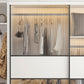 Modern Style Wardrobe White Colour Glass Wardrobe Closet With Drawer