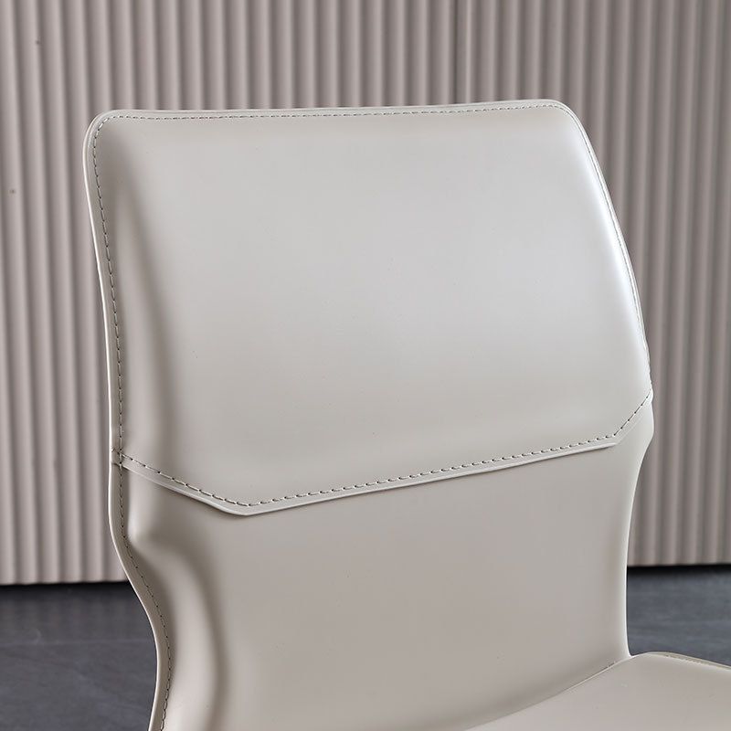 Modern Armless Chair Metal Frame Guest Chair for Dining Room