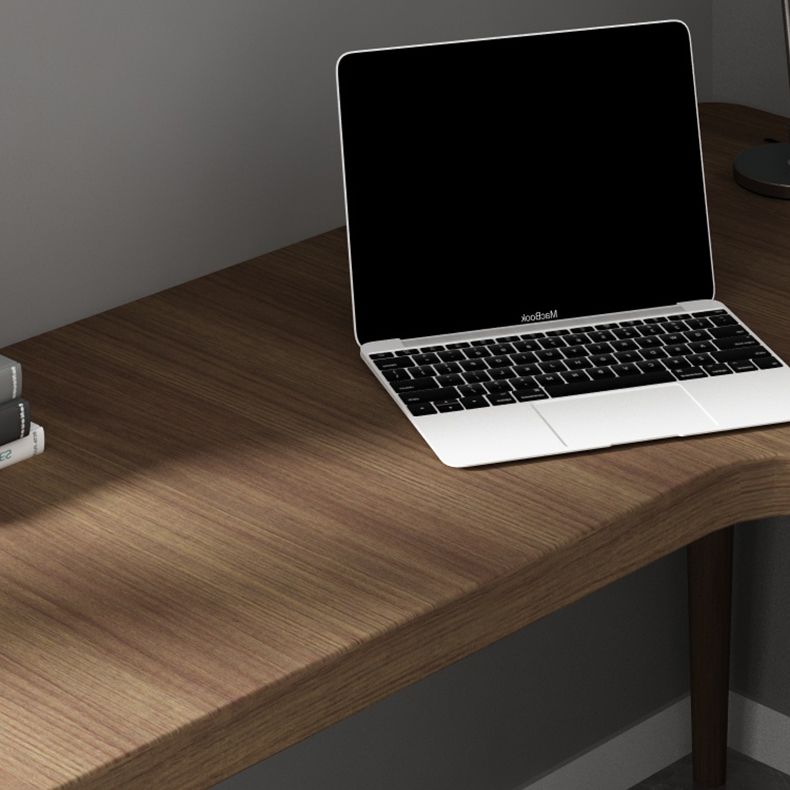 Solid Wood Corner Writing Desk Modern 29.53" Tall Office Desk with H-Base Clearhalo 'furn' 'furn_office_desk' 'Furniture' 'Office Desks' 'Office Furniture' 'office_desk' 1200x1200_0be72dc4-df6e-47e3-a6d9-011e5f72028f