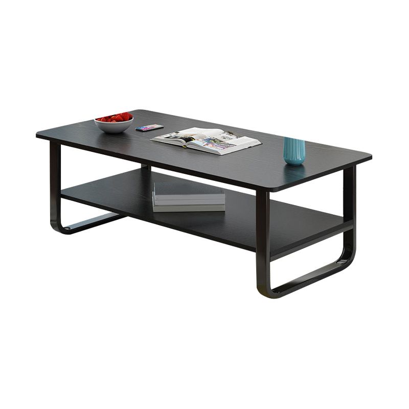 Modern Style Rectangular Wooden Table Sledge-shaped Base Coffee Table