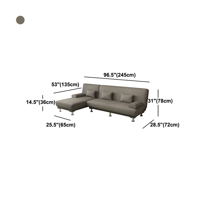 Sofá moderno de tela/cuero sintético con brazo superior de almohada para sala de estar