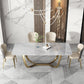 Glam-stijl eettafel stenen rechthoekige eettafel in wit