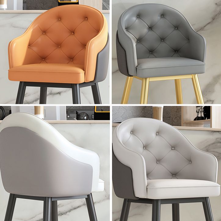 Glam Restaurant Leather Stool Matte Finish Footrest Armed Barstool Clearhalo 'Bar Furniture' 'Bar Stools' 'bar_stools' 'furn' 'furn_bar_stools' 'Furniture' 'furniture_bar_stools' 'Kitchen & Dining Furniture' 1200x1200_0be8a139-37f3-41a7-8f8d-68ff01c12b80