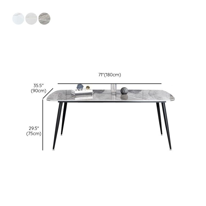 Simplicity Style Furniture Rectangle Stone Dining Room Table for Dining Room Clearhalo 'Dining Tables & Seating' 'Dining Tables' 'dining_table' 'furn' 'furn_dining_table' 'Furniture' 'Kitchen & Dining Furniture' 1200x1200_0be8b24f-6fcc-4b40-99cb-338fb7db345b