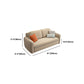 Foldable Light Brown Sofa Bed with Storage Sewn Pillow Back Sofa