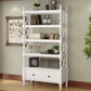 Etagere Open Back Bookshelf Nordic Solid Wood Bookcase with Drawer