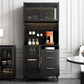 Black Engineered Wood Buffet Server with Drawers Modern Dining Server Clearhalo 'buffet_sideboard' 'Buffets & Sideboards' 'furn' 'furn_buffet_sideboard' 'Furniture' 'Kitchen & Dining Furniture' 1200x1200_0beb9316-ad86-49ad-b795-2637fd9ae75d