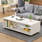 Geometric 1 Single Coffee Table Wood Cocktail Table with Casters
