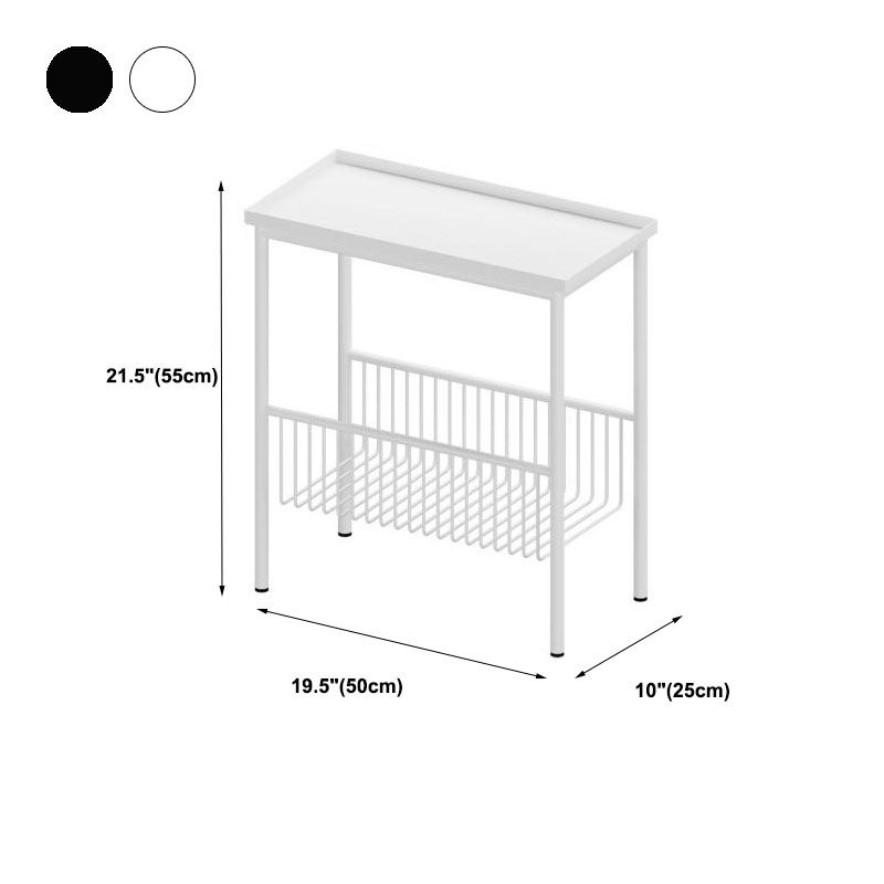 Tavolo superiore del vassoio del vassoio rettangolo in metallo della metà secolo 4 gambe tavolino con archiviazione