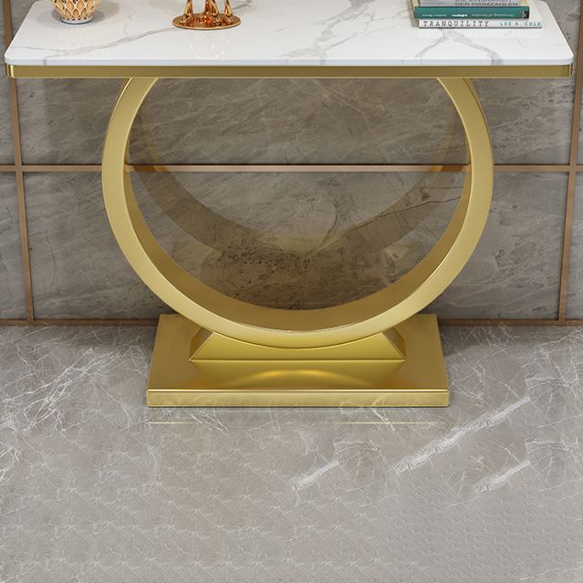 Mesa de consola de piedra moderna mesa de acento de 31.5 pulgadas de altura con estante
