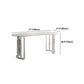 White Top Oval Dining Table Stone Dining Table with Acrylic Base