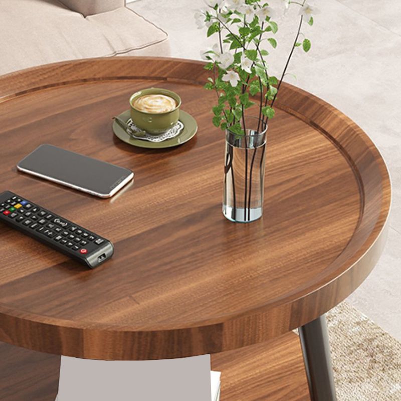 Wood Cocktail Table 3 Legs Modern Single Coffee Table with Shelf Clearhalo 'Coffee & Accent Tables' 'Coffee Tables' 'coffee_tables' 'furn' 'furn_coffee_tables' 'Furniture' 'Living Room Furniture' 1200x1200_0befba9a-99e4-49e3-a13d-2cc67cf4d386