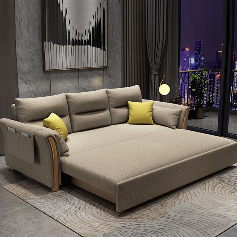 Brown Convertible Settee Furniture Flared Arm Standard Bed Settee Clearhalo 'furn' 'furn_sofas' 'Furniture' 'furniture_sofas' 'kitchen' 'kitchen_sofas' 'Living Room Furniture' 'Sofa' 'sofas' 1200x1200_0bf381b2-1709-4db1-9a51-0d30d8a02597