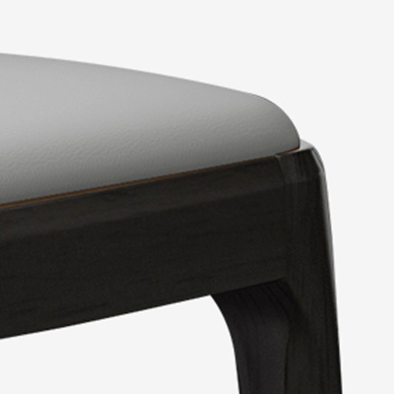 Sedia industriale in pelle finta con gambe in legno massiccio sedia da pranzo senza braccio opaco