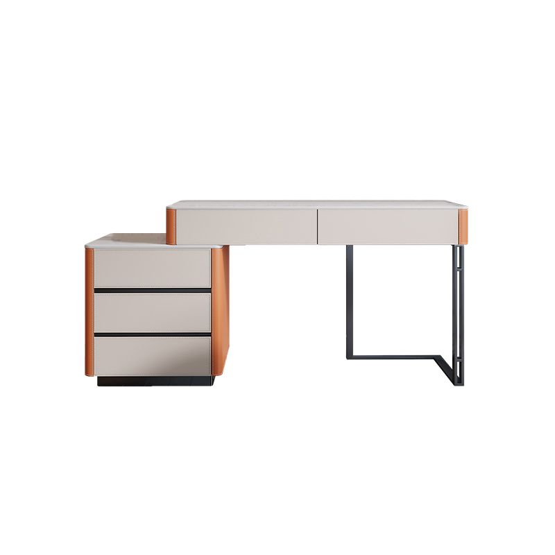 Glam Slate Top Vanity Dressing Table Solid Wood Vanity Makeup Table Set