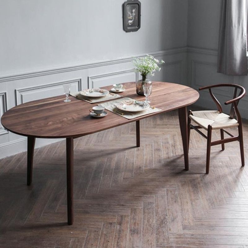 Contemporary Oval Dining Table Pine Solid Wood Table with 4 Legs for Dining Room Clearhalo ' dining_table' 'Dining Tables & Seating' 'Dining Tables' 'furn' 'furn_dining_table' 'Furniture' 'furniture_dining_table' 'Kitchen & Dining Furniture' 'kitchen&dining_furn' 'kitchen' 'kitchen_dining_table' 1200x1200_0bf6273e-2e2d-46d1-ad07-2c649136426f