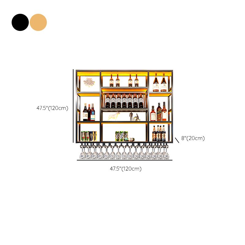 Wine Rack Modern Style Wall Mounted Wine Holder Rack with Wooden Shelf Clearhalo 'furn' 'furn_wine_racks' 'Furniture' 'Kitchen & Dining Furniture' 'Wine Racks' 'wine_racks' 1200x1200_0bf68466-3273-40a9-b7a9-416a417781fd