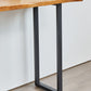 Industrial Solid Wood Bar Table Rectangle Bar Height Table with Double Pedestal Base