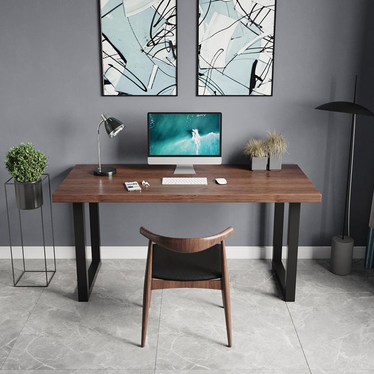 Industrial Style Office Desk Rectangular Solid Wood Desk with Black Legs Clearhalo 'furn' 'furn_office_desk' 'Furniture' 'furniture_office_desk' 'Office Desks' 'Office Furniture' 'office_desk' 1200x1200_0bfc6e93-24b3-4232-9c78-a9be33d5b360