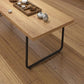 Scandinavian Rectangle Cocktail Table with Pine Wood Top and Iron Sled Base
