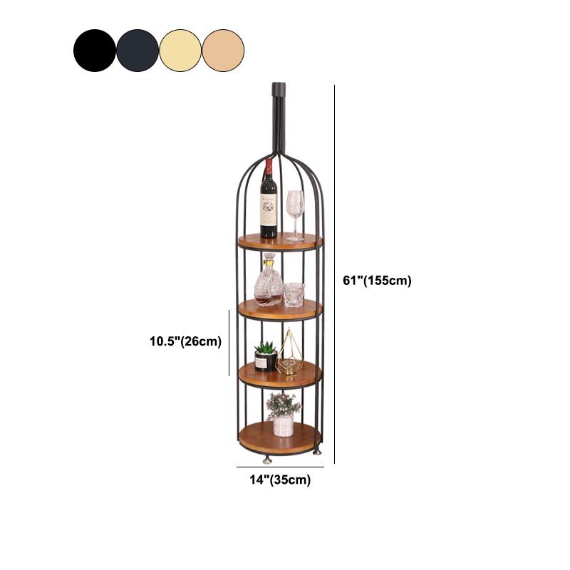 Luxury Metal Wine Holder Rack Round Floor Wine Racks with Shelf Clearhalo 'furn' 'furn_wine_racks' 'Furniture' 'Kitchen & Dining Furniture' 'Wine Racks' 'wine_racks' 1200x1200_0bff6028-ce14-4e80-b712-e31945c2e69f