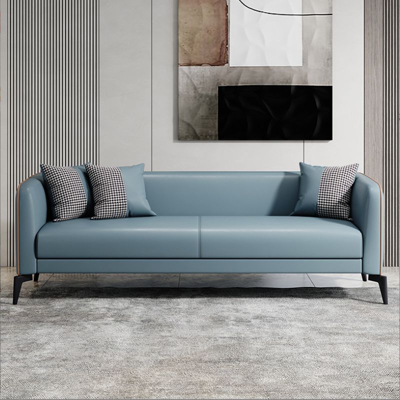 Contemporary Faux Leather Tight Back Tuxedo Arm Living Room Standard Settee