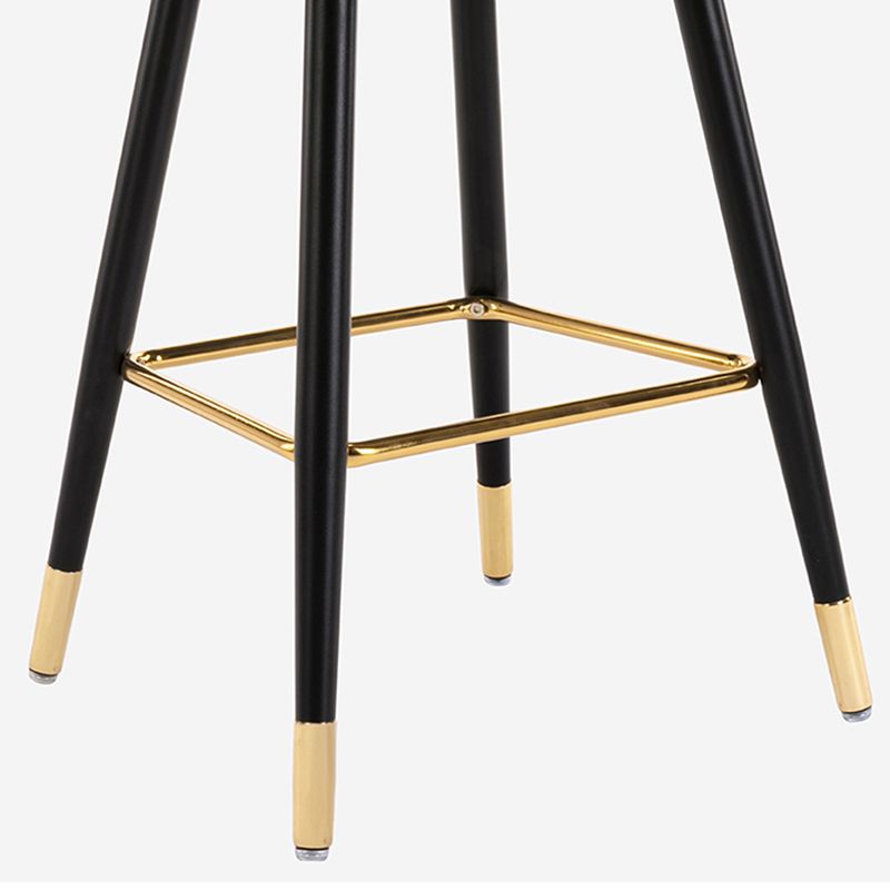 Modern Armless Backrest Counter Stool Iron Bedroom Bar Stool with Cushion and Pedal Clearhalo 'Bar Furniture' 'Bar Stools' 'bar_stools' 'furn' 'furn_bar_stools' 'Furniture' 'furniture_bar_stools' 'Kitchen & Dining Furniture' 1200x1200_0c02aaa3-2a0f-47d3-af99-db37b16de490