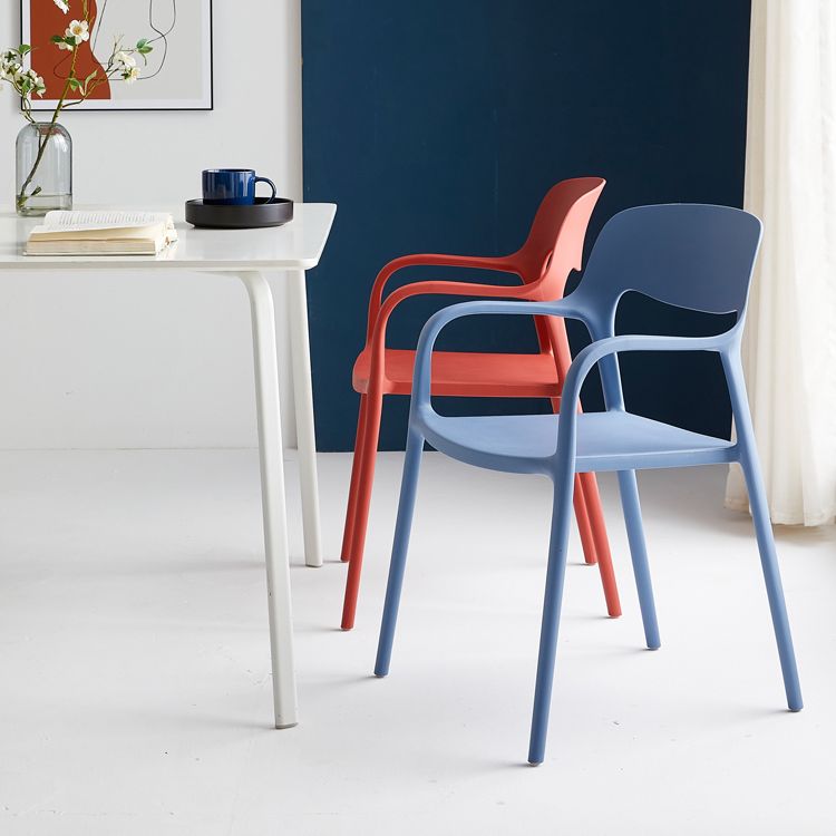 Plastic Stackable Dining Chair Contemporary Design Multicolor Arm Chair Clearhalo ' kitchen&dining_furn' 'Dining Chairs' 'Dining Tables & Seating' 'dining_chair' 'furn' 'furn_dining_chair' 'Furniture' 'furniture_dining_chair' 'Kitchen & Dining Furniture' 'kitchen' 1200x1200_0c034e1f-8d64-4c57-bbe7-5d04dc73dbf3