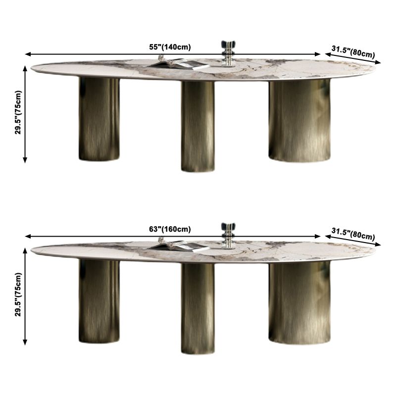 Traditional Luxury Oval Dining Table Sintered Stone Dining Table with 3 Legs Clearhalo ' dining_table' 'Dining Tables & Seating' 'Dining Tables' 'furn' 'furn_dining_table' 'Furniture' 'furniture_dining_table' 'Kitchen & Dining Furniture' 'kitchen&dining_furn' 'kitchen' 'kitchen_dining_table' 1200x1200_0c036587-60b1-4253-bd70-053a737eafe9