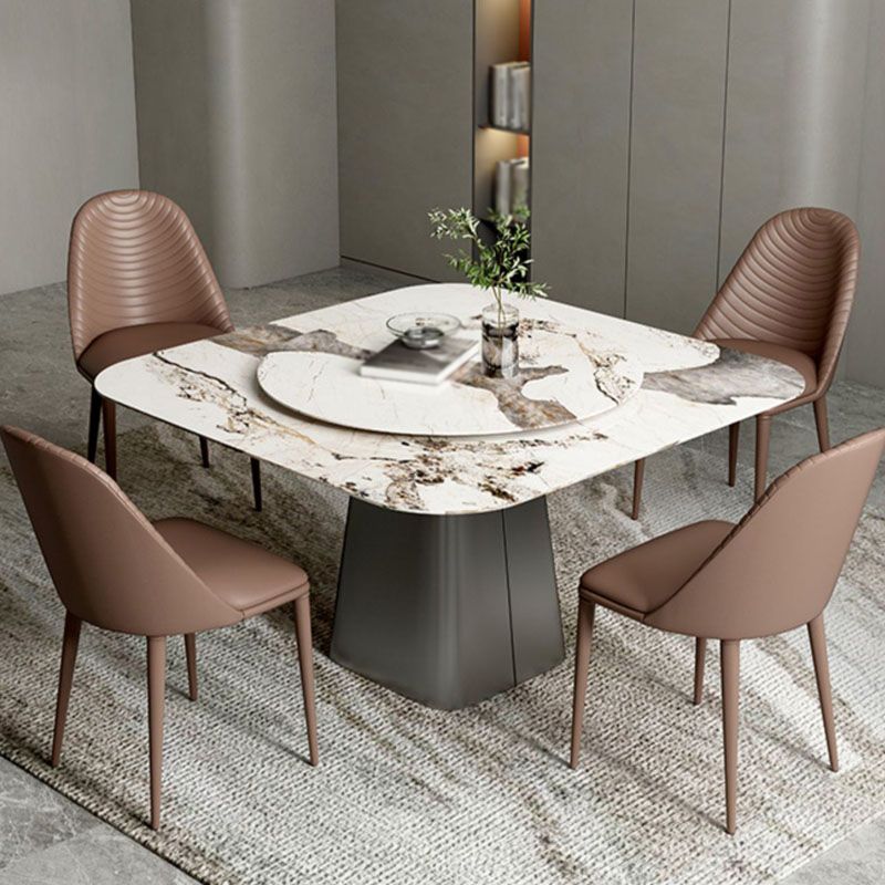 Modern 1/3/5 Square Dining Table Set Sintered Stone Dining Table for Home Clearhalo 'Dining Room Sets' 'Dining Tables & Seating' 'dining_room_set' 'furn' 'furn_dining_room_set' 'Furniture' 'furniture_dining_room_set' 'Kitchen & Dining Furniture' 'kitchen&dining_furn' 'kitchen' 1200x1200_0c036986-74e0-4ee5-8ee2-743682ef6c8a