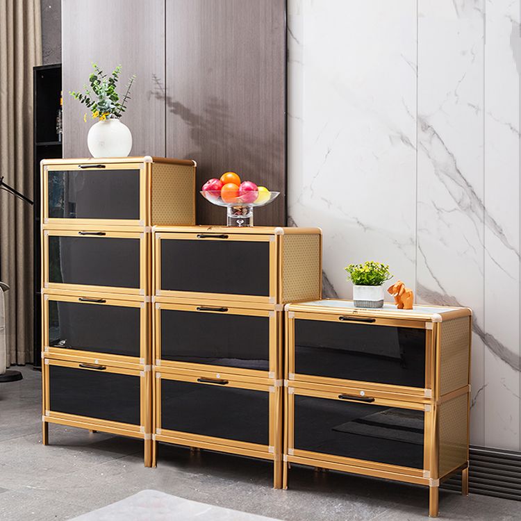 Glass Door Metal Sideboard Glam Buffet Server Cabinet with Storage for Kitchen Clearhalo 'buffet_sideboard' 'Buffets & Sideboards' 'furn' 'furn_buffet_sideboard' 'Furniture' 'furniture_buffet_sideboard' 'Kitchen & Dining Furniture' 1200x1200_0c041a6b-1b65-426b-bd55-e241e22a8341