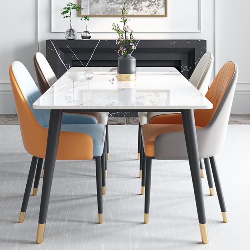 Industrial 4 Legs Dining Table Rectangle Dining Table for Kitchen Clearhalo 'Dining Tables & Seating' 'Dining Tables' 'dining_table' 'furn' 'furn_dining_table' 'Furniture' 'Kitchen & Dining Furniture' 1200x1200_0c04b6ab-06b1-4f01-96e6-73053a2eba44