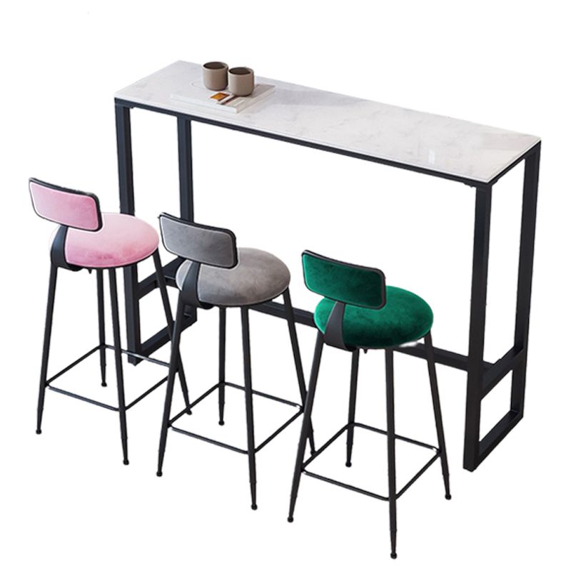 Modern Bar-height Table White Faux Marble Top Bistro Pub Table Clearhalo 'Bar Furniture' 'Bar Tables' 'bar_tables' 'furn' 'furn_bar_tables' 'Furniture' 'Kitchen & Dining Furniture' 1200x1200_0c04e6f9-29e8-4f79-b0e4-49847b929471