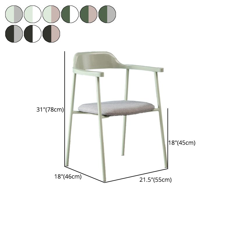 Modern Style Metal Arm Chair Open Back Dining Side Chair with Wood back Clearhalo 'Dining Chairs' 'Dining Tables & Seating' 'dining_chair' 'furn' 'furn_dining_chair' 'Furniture' 'furniture_dining_chair' 'Kitchen & Dining Furniture' 1200x1200_0c04f6cb-e53b-418a-8c58-6e30685fbee6
