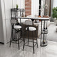 White Stone Glam Indoor Bar Dining Table Iron Double Pedestal Bistro Table with Wine Rack Clearhalo 'Bar Furniture' 'Bar Tables' 'bar_tables' 'furn' 'furn_bar_tables' 'Furniture' 'furniture_bar_tables' 'Kitchen & Dining Furniture' 'kitchen&dining_furn' 'kitchen' 1200x1200_0c054b24-a90e-45df-aa94-bef9b7c06b0a