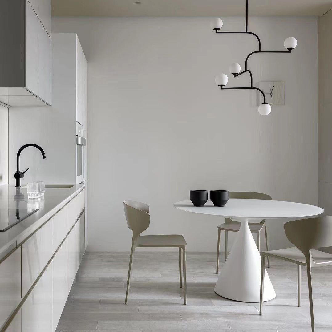 Contemporary Round Dining Table Sintered Stone Table with Metal Leg for Home Use Clearhalo 'Dining Tables & Seating' 'Dining Tables' 'dining_table' 'furn' 'furn_dining_table' 'Furniture' 'Kitchen & Dining Furniture' 1200x1200_0c071e52-b4d7-4e85-89bf-53be206d19ea